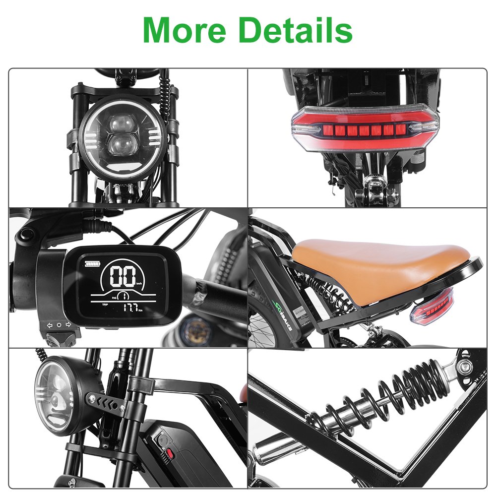 750 w to 1000 w 48 v 15 ah electric Bike Mountain Bike full suspension dual motor bicycle 20 inches fat tire wheel