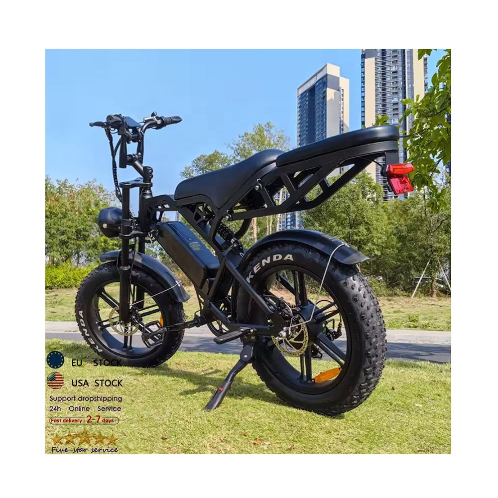 E bike EU warehouse V20 Pro fatbike 20*4 inch 48v 15ah 2 seat electric mountain bike off road bicycle electric bicycle ebike