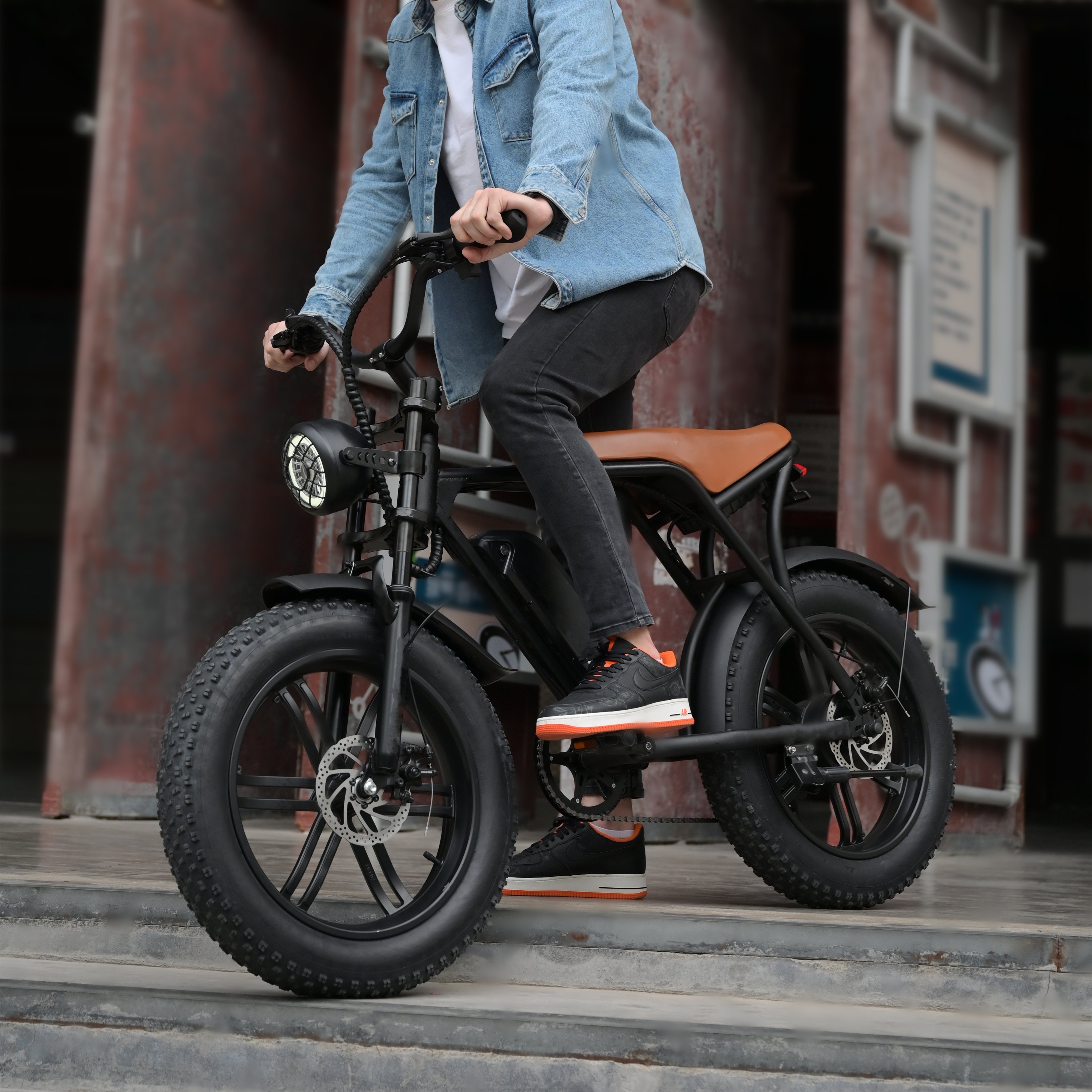 OUXI V8 Electric Bicycle 1000W 48V 15AH 20*4.0inch Electric Bike Fat Tire E-bike Snow Sand Mountain Bicycle in EU USA Warehouse