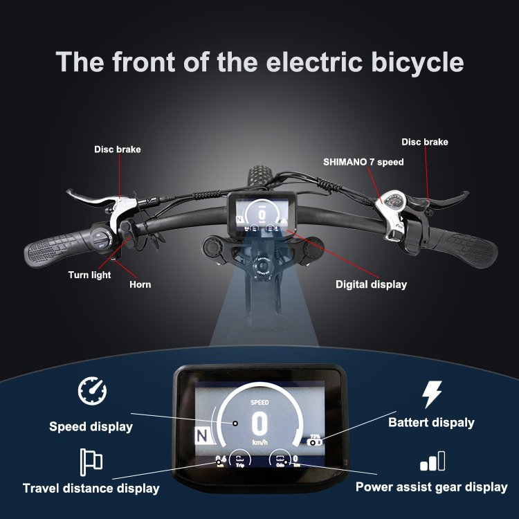 20 inch Fat Tire 2000W 48V 25AH Lithium Battery Aluminum Alloy 7 Speed Adult MTB eBike E Electric Mountain Bike Full Suspension