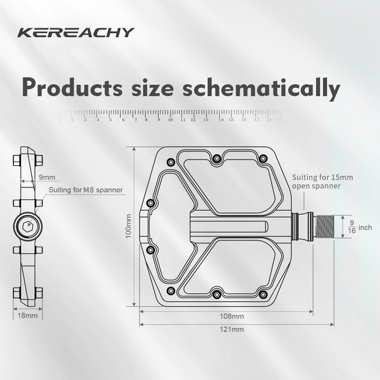 KEREACHY wholesale custom multi-color mountain bike ultra light non-slip pedal aluminum alloy 3 bearing pedal bike accessories