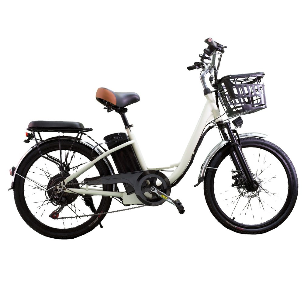 Divano New Style Electronic Bicycle 24 Inch 7 Speed 48V Brown Electric City E-Bike For Adults
