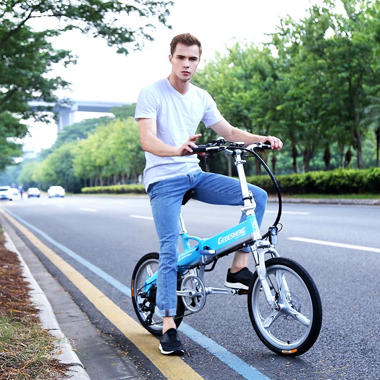 Foldable battery powered cheap adult battery power scooter Mini Size Folding Electric Bicycle 300W Electric City Bike