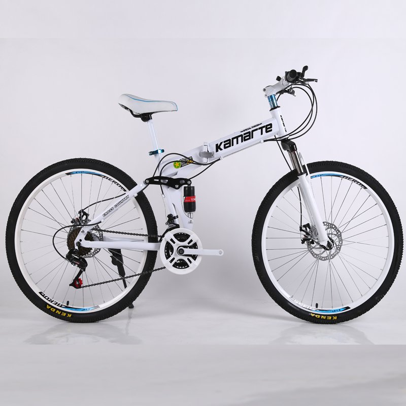 Sports cycles Folding Mountain Bike 27 Speed 26 Inch Folding Bike Double Alloy Shock KAIMARTE Mountain Bike