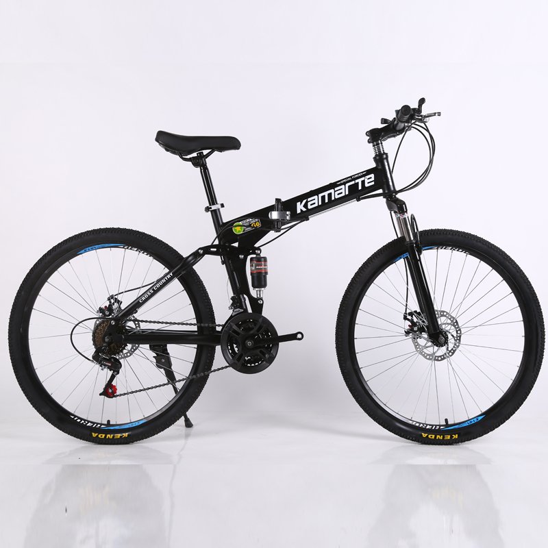 Sports cycles Folding Mountain Bike 27 Speed 26 Inch Folding Bike Double Alloy Shock KAIMARTE Mountain Bike