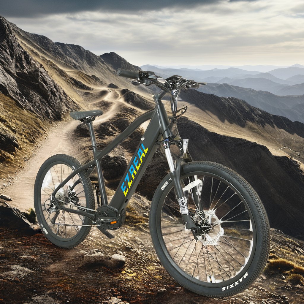 EZREAL 27.5 Inch Lightweight Electric Sports Mountain Bike 250W Mid Motor 36V Dirt Bike with Disc Brake Fat Tire Mountain Riding