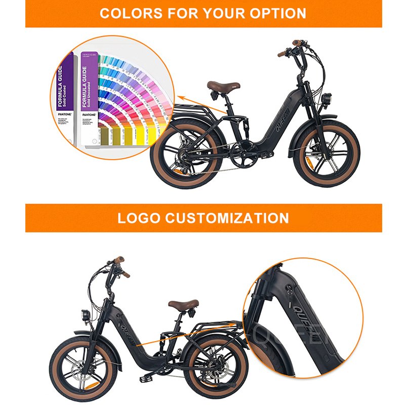QUEENE/City Bike 750W Rear Motor hidden battery Fat Tire electric bike low Step Through Beach Cruiser ebike