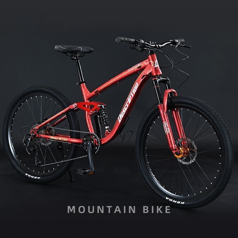 Customized 26 27.5 inch carbon steel green MTB variable speed oil disc brake suspension fork mountain bicycle road bikes