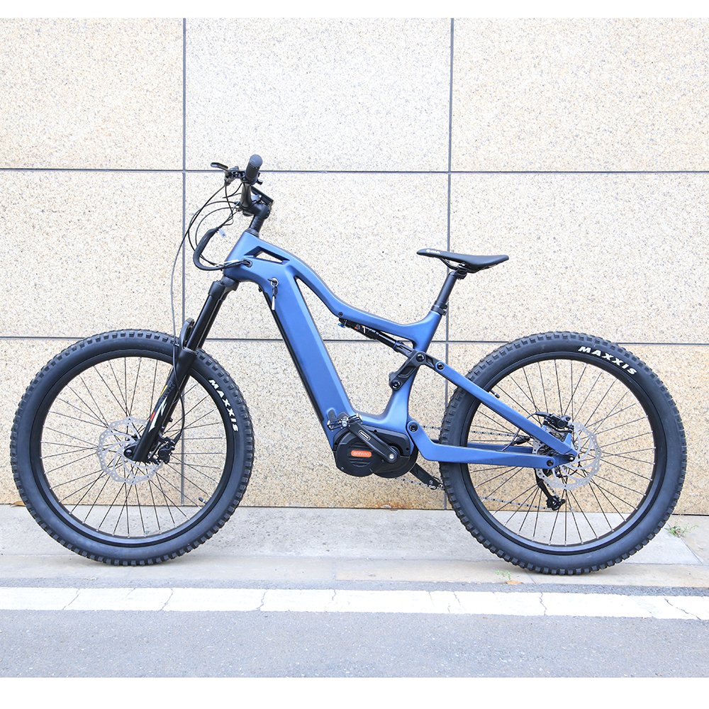 powerful mid drive 1000w bafang motor electric mountain bicycle e bike full suspension carbon fiber ebike