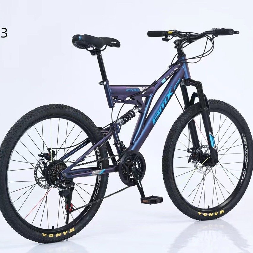 26 Inch 21 Speed Disc Brake Carbon Steel Shock Sorption Green Mountain Bike Soft-tail Frame Road Bikes For Adult