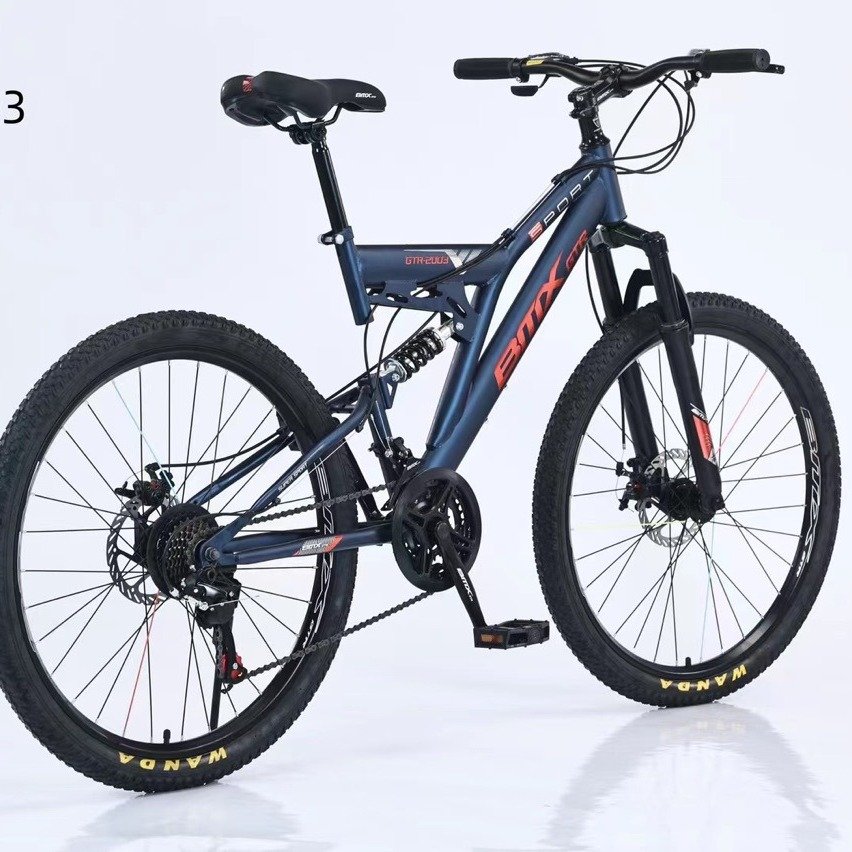 26 Inch 21 Speed Disc Brake Carbon Steel Shock Sorption Green Mountain Bike Soft-tail Frame Road Bikes For Adult