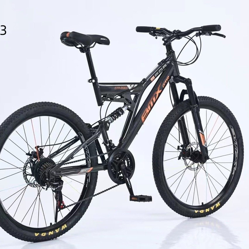 26 Inch 21 Speed Disc Brake Carbon Steel Shock Sorption Green Mountain Bike Soft-tail Frame Road Bikes For Adult