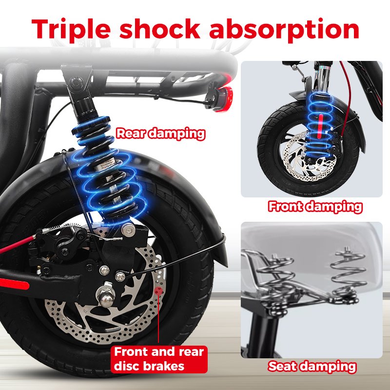 China factory direct shipment 350w 36v 12 inch two wheel scooter EB12 height adjustable adult electric city bike with seat