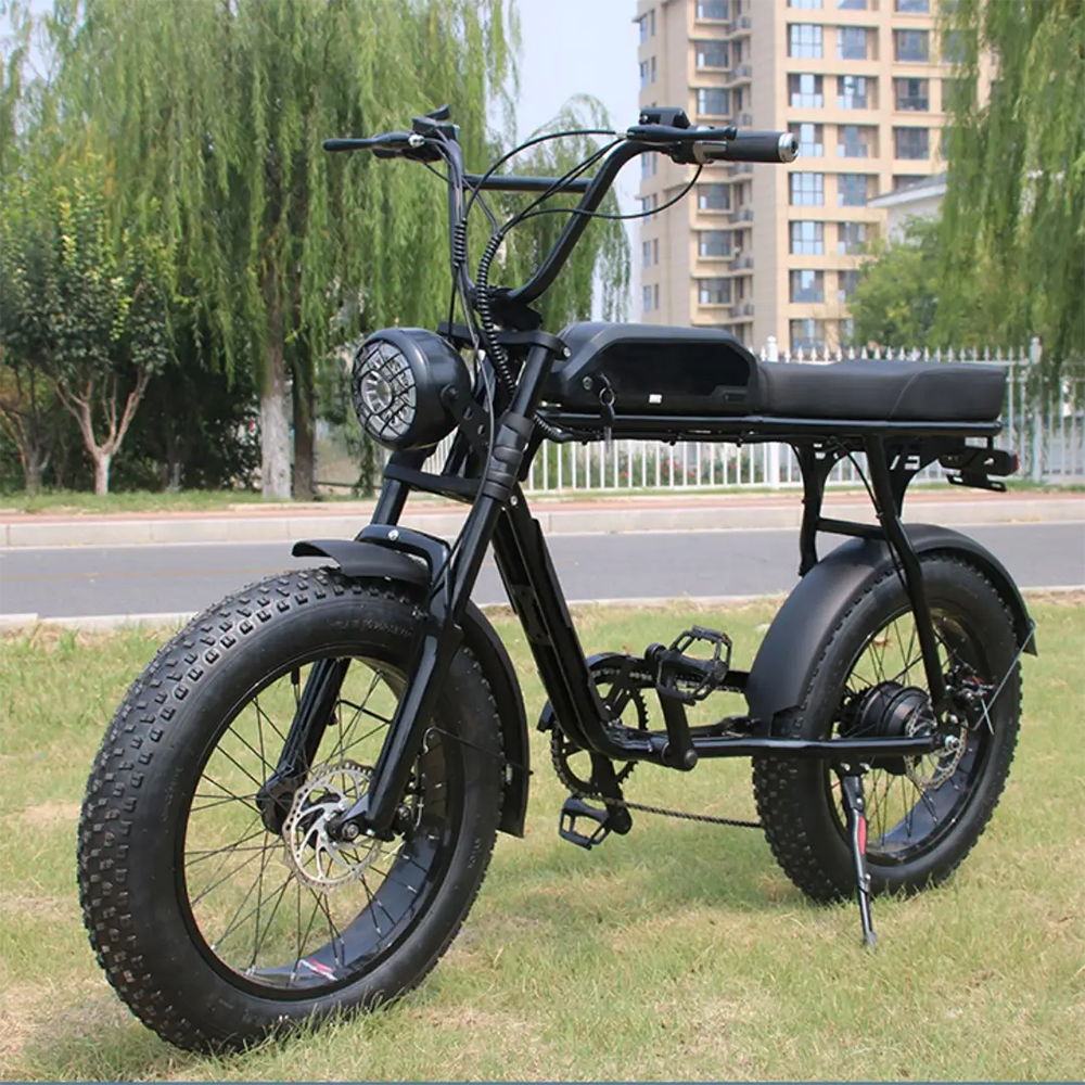 2024 new retro big power super Electric Hybrid Bike 73 fat tire 20 inch 750W/1000W ebike 48V 20AH long range e bike