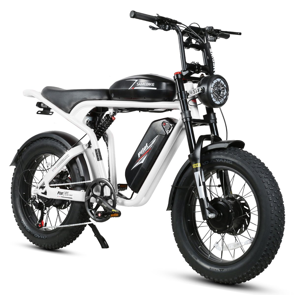 20 inch SAMEBIKE V6 V8 73 Style dual motor dual battery 48V 32Ah Long range 2000w ebike Fat tire electric mountain bike EU US