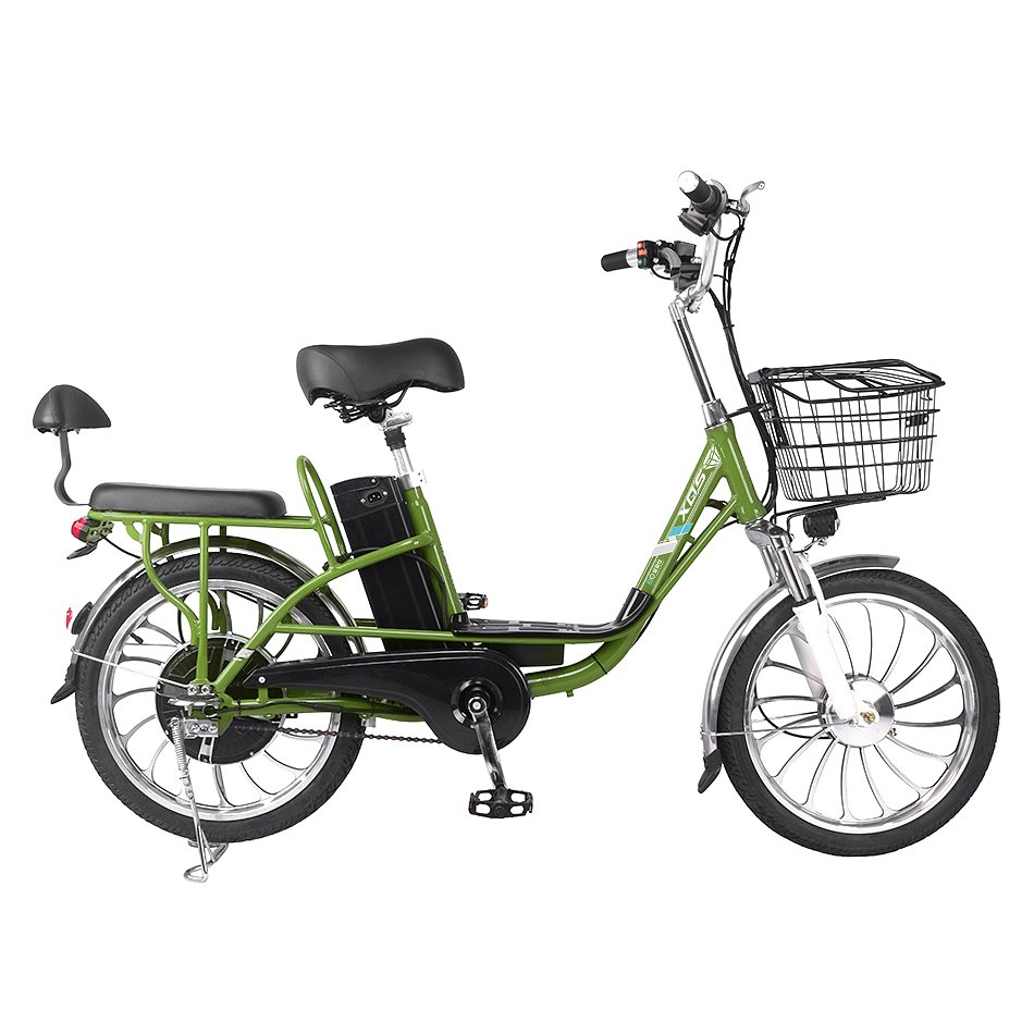 20-inch City Electric Bike Frame 3 Speeds-cargo Electric Bike Brushless Motor Steel with 350W with Two Seats Electronic 48V XQS