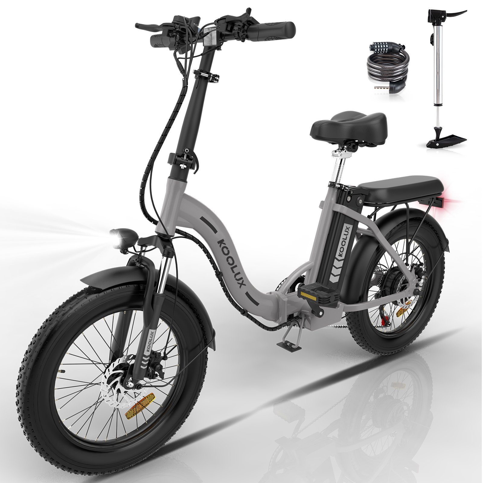 KOOLUX 350W 20Inch 36V Electric Bike Mountain Hybrid Folding Fat Tire Lithium Battery EU Warehouse Electric Bicycle for Adult