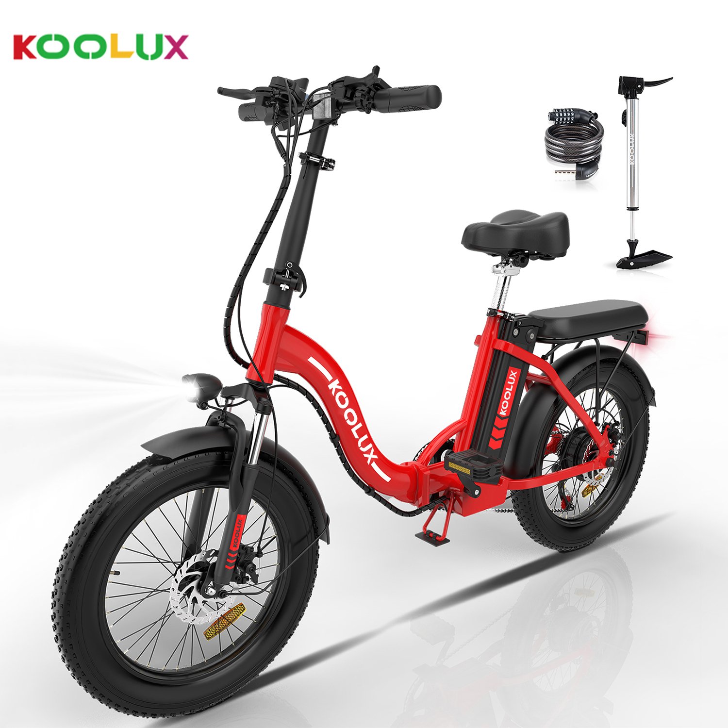 KOOLUX 350W 20Inch 36V Electric Bike Mountain Hybrid Folding Fat Tire Lithium Battery EU Warehouse Electric Bicycle for Adult