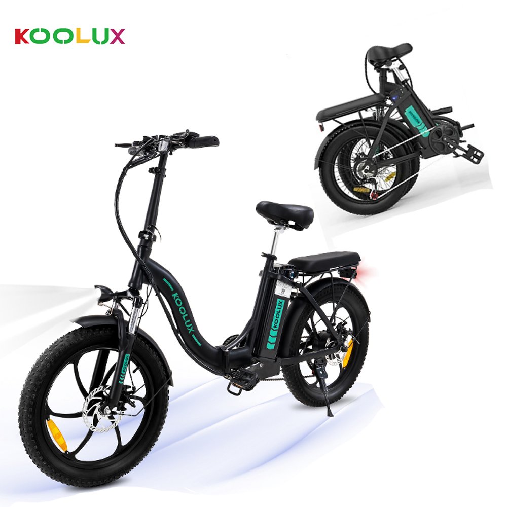 KOOLUX 350W 20Inch 36V Electric Bike Mountain Hybrid Folding Fat Tire Lithium Battery EU Warehouse Electric Bicycle for Adult
