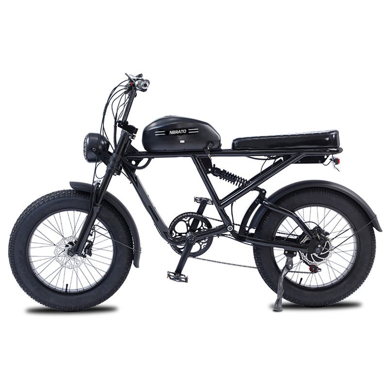 Aluminium alloy frame motorcycle shape 7 speed vintage retro 48V 1500w retro electric fat bike