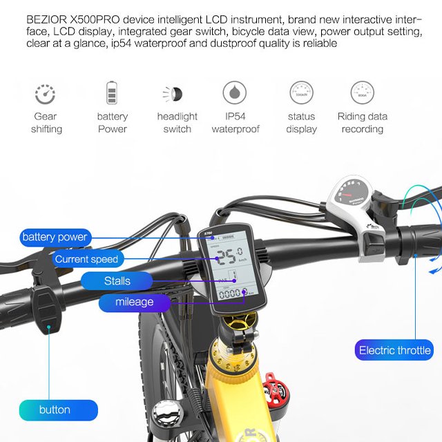 Best Quality Bezior X500 Pro Fast Speed 26" Wheel 500w Motor Ebike Aluminum Electric Bicycle Electric Mountain Bike