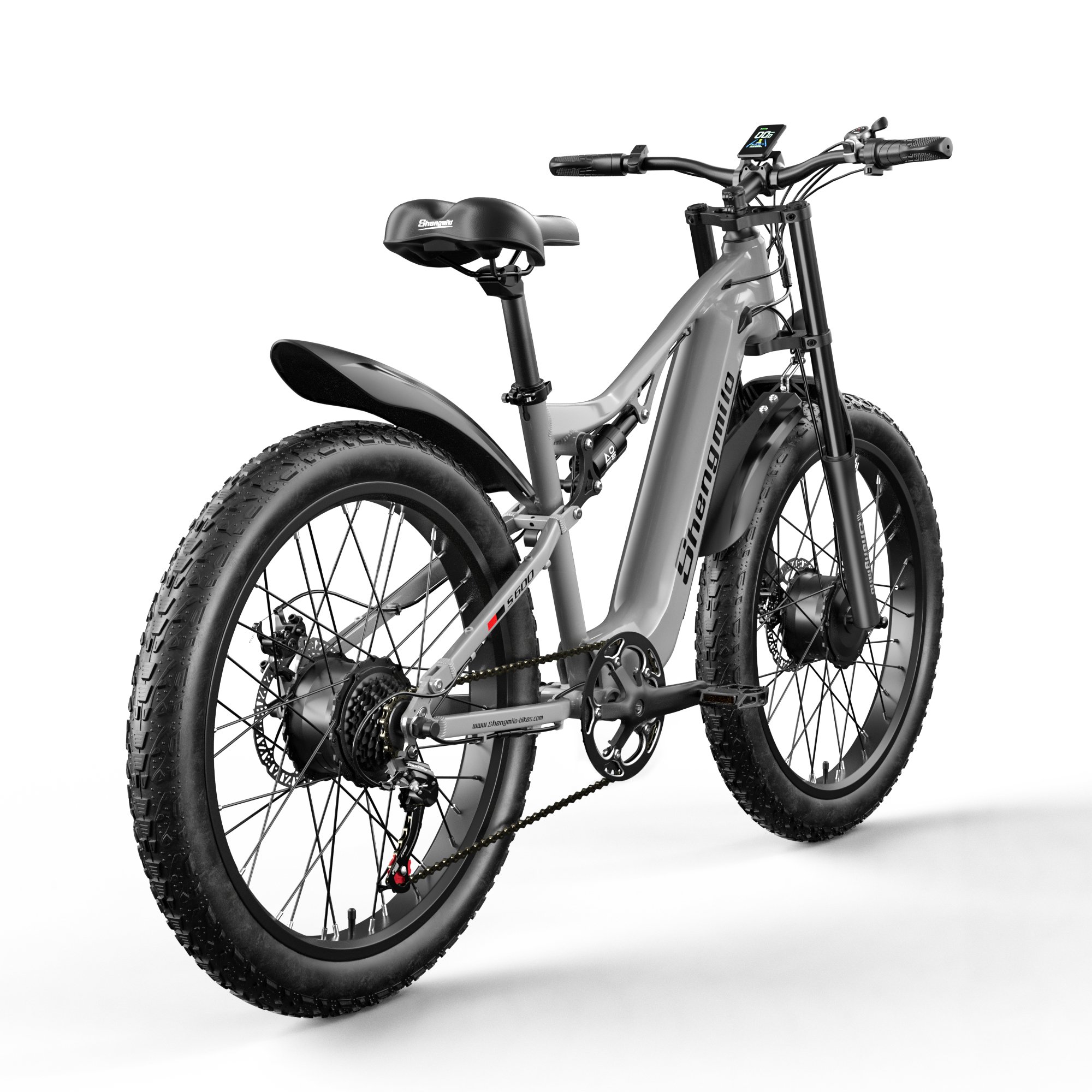 Shengmilo S600 Electric Mountain Bike 26inch Fat Tire 48V 17.5Ah Battery 2000W Dual Motor EU & USA