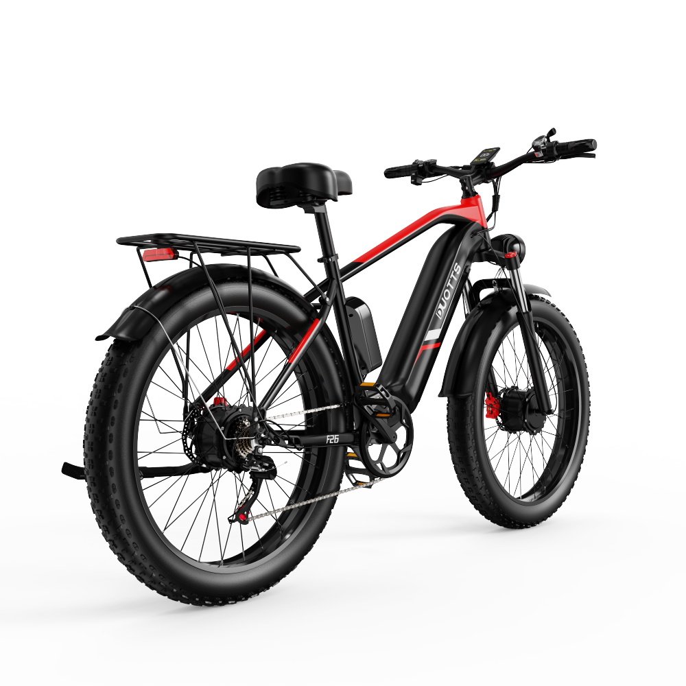 EU Europe Warehouse DUOTTS F26 Fat Tire Ebike 750w*2 7 speed 26 inch e bikes Full Suspension Electric Mountain Bike