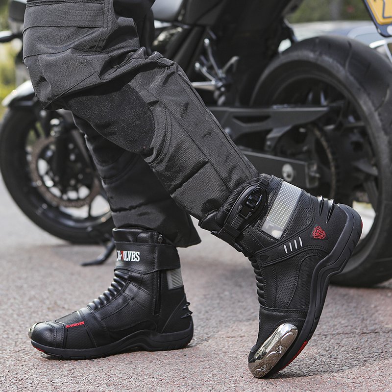 Fashion Motorcycle Biker non-slip Leather Boots mountain motorcycle racing cycling shoes