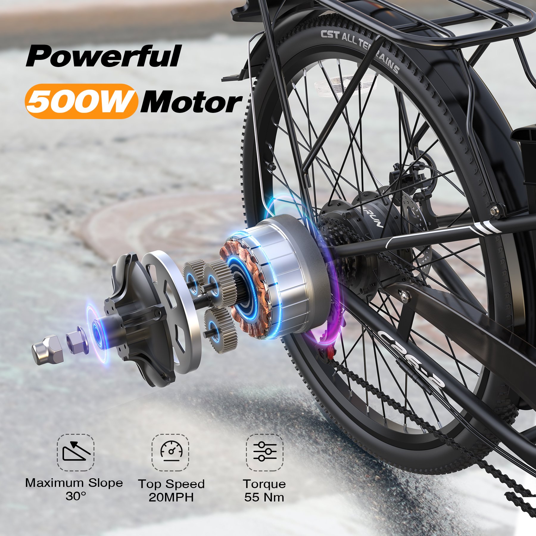 EU US Warehouse Stock Full Suspension 26 Inch Ebike Electric City Bike Adults 48V 500W 750W Electric Bicycle With Fenders