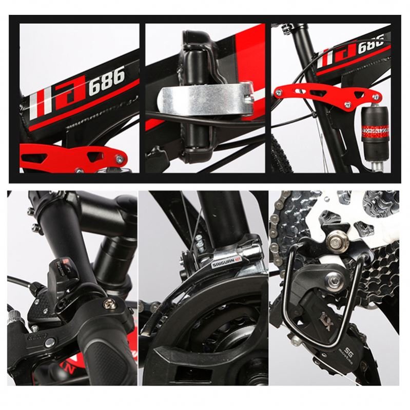 BK002 Bicycle Double Shock Absorption Mountain Folding Bike 26 Inch Aluminium 21 Speed