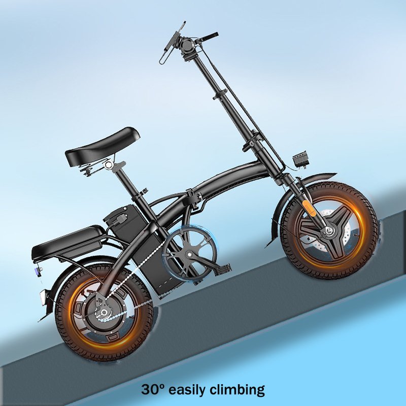 2024 cheap white folding city bike 14 inches portable size lightweight electric city bike for women and teens