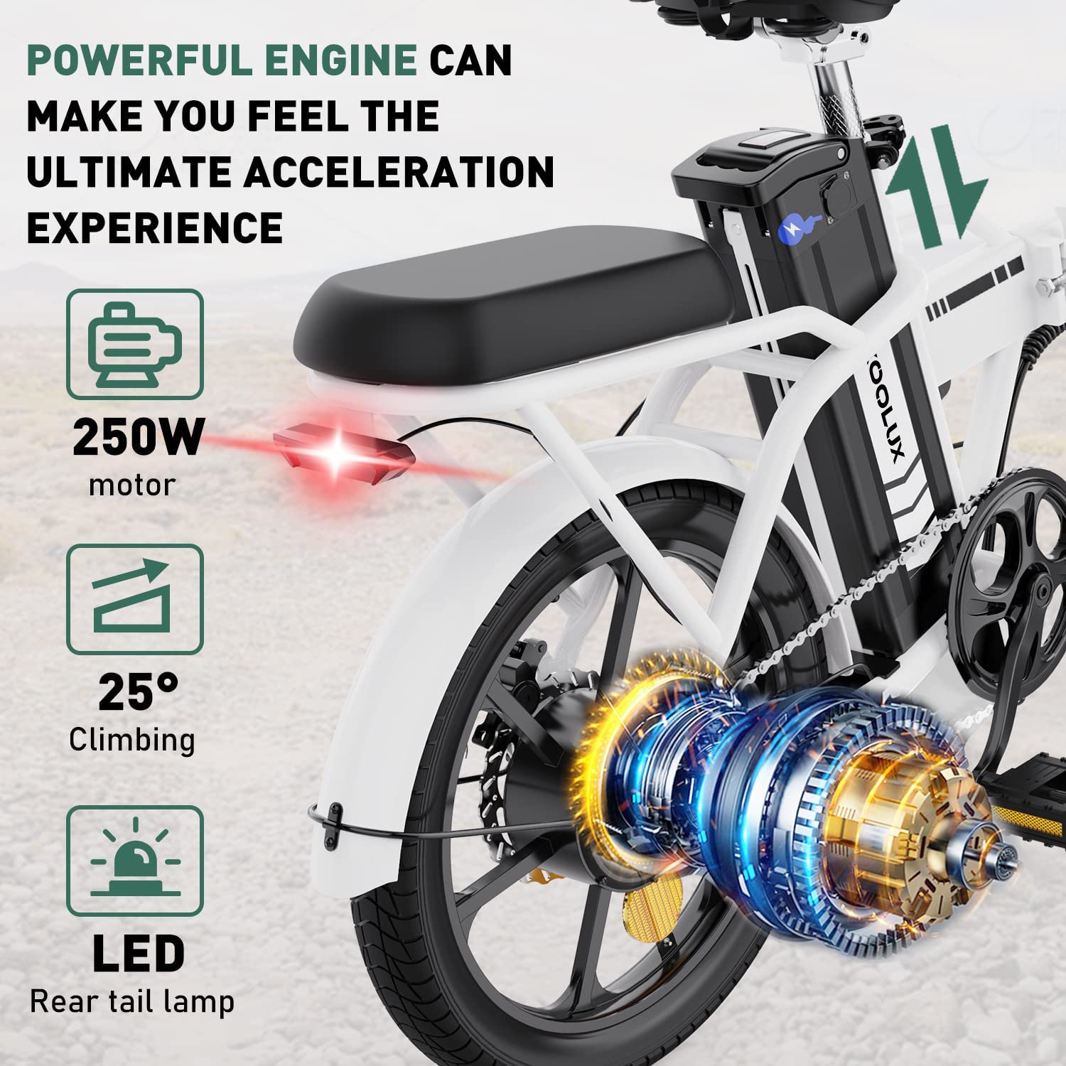 KOOLUX Germany Folding Electric City Bike with Fat Tyre Off-Road Carbon Steel Mountain Bike OEM Logo Ordinary Pedal