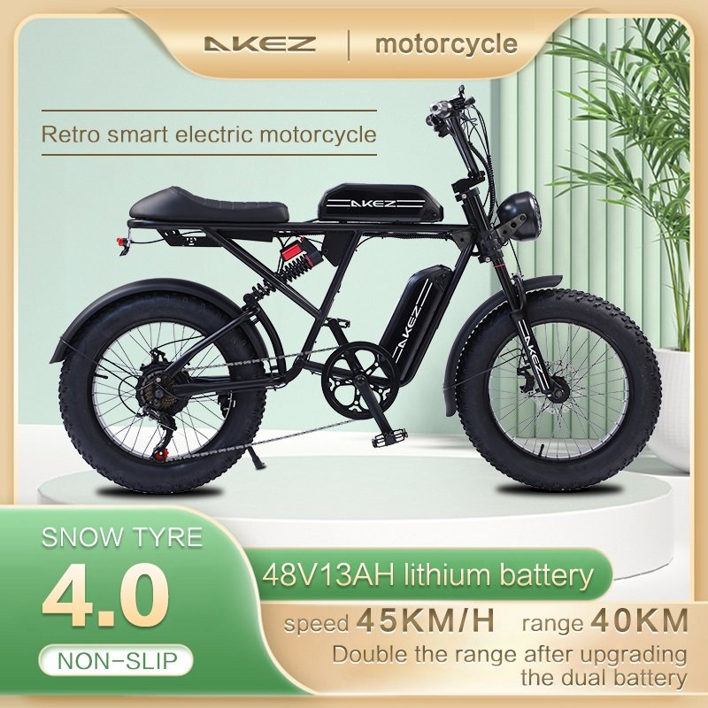US Warehouse Cheap Retro 20" Fat Tire Ebike Surron Electric Dirt Sport E Mountain Bike Super73 750W Motorcycle Full Suspension