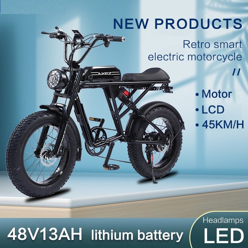US Warehouse Cheap Retro 20" Fat Tire Ebike Surron Electric Dirt Sport E Mountain Bike Super73 750W Motorcycle Full Suspension