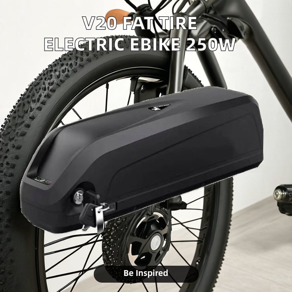 V20 Electric Bicycle 250W E-Bike with Upgrade Fat Tire Off-Road Sport Features City V8 Fatbike for Europe
