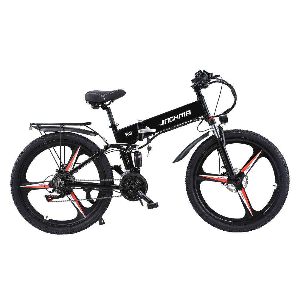 EU Warehouse Electric Mountain Bike JINGHMA R3 500W 48V12.8Ah 26 inch 21 Speed fat tire electric adult bicycle