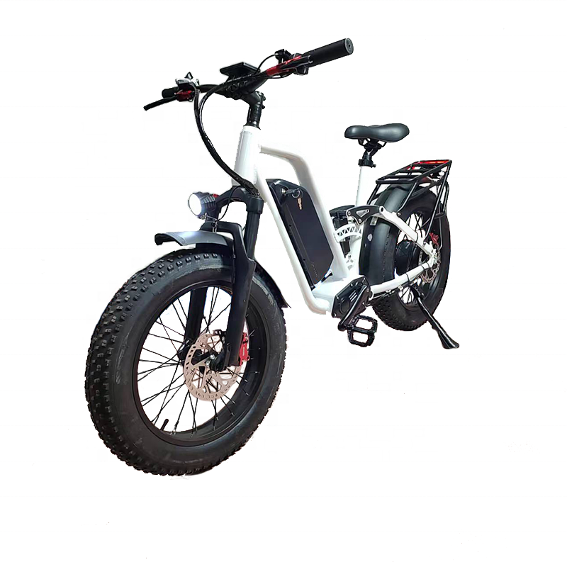 1000W Bafang Motor Step Thru New Electric Bike 52V22Ah Full Suspension Anti-punctured Fat Tire Aluminum Alloy frame City ebike