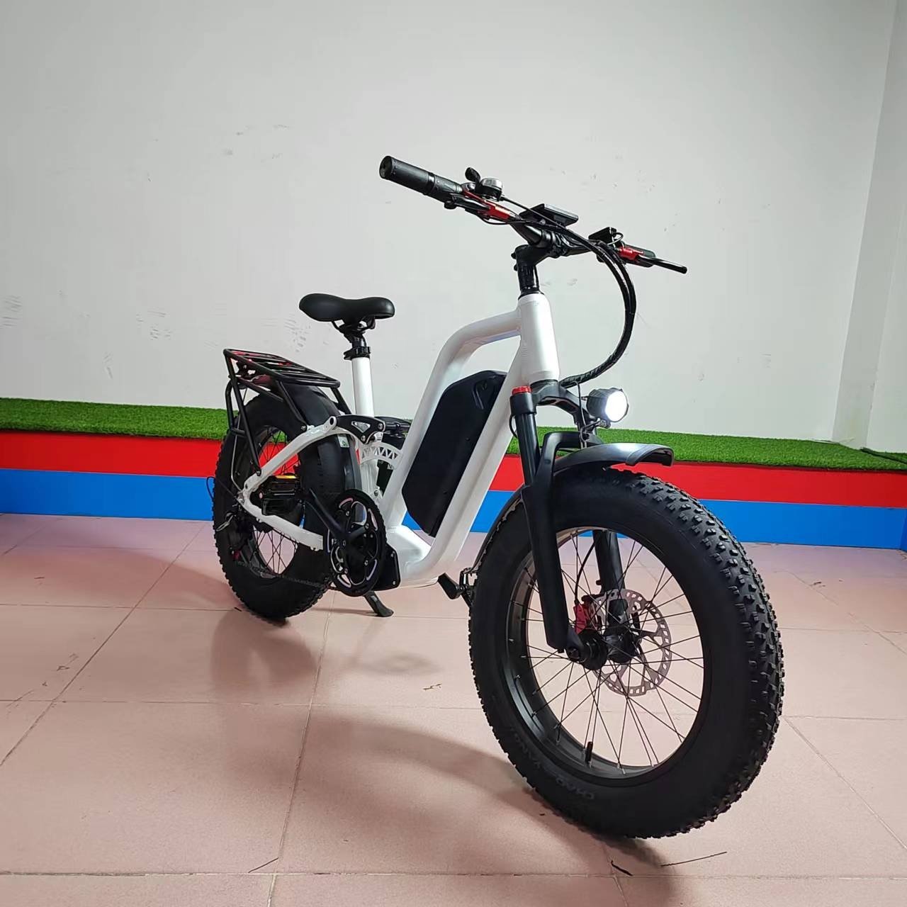 1000W Bafang Motor Step Thru New Electric Bike 52V22Ah Full Suspension Anti-punctured Fat Tire Aluminum Alloy frame City ebike