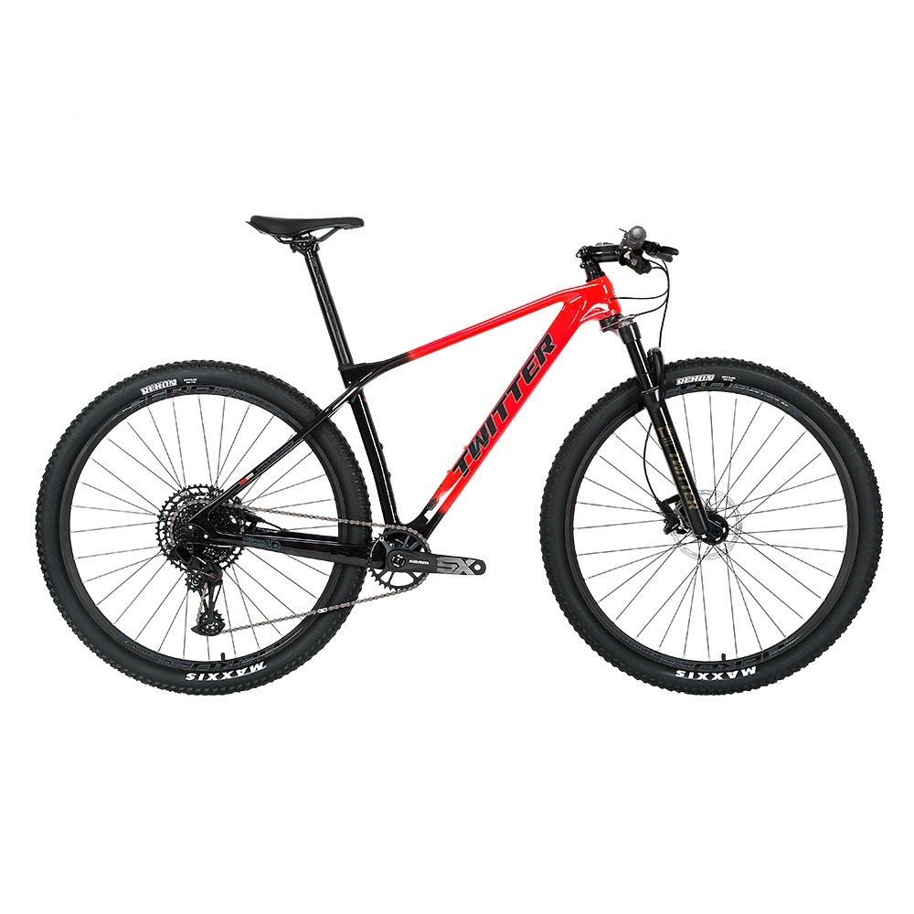 29\" Mountain Carbon Fibre Bike with Pneumatic Fork SX-12 Speed Dual Hydraulic Disc Brake Pneumatic Fork Mountain Bike