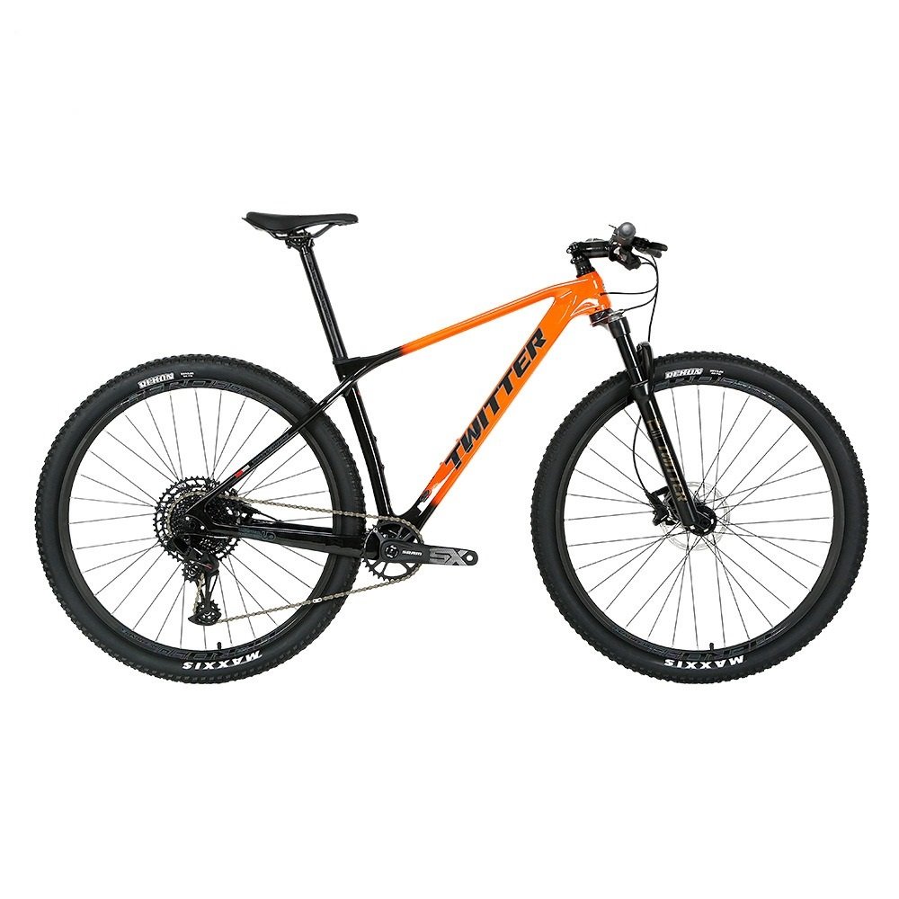 29\" Mountain Carbon Fibre Bike with Pneumatic Fork SX-12 Speed Dual Hydraulic Disc Brake Pneumatic Fork Mountain Bike