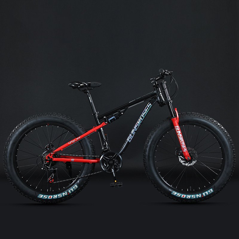 Off-road 7/21/24/27 speed mountain bike 24/26 inch fat tire mountain bike duel suspension mountain bike