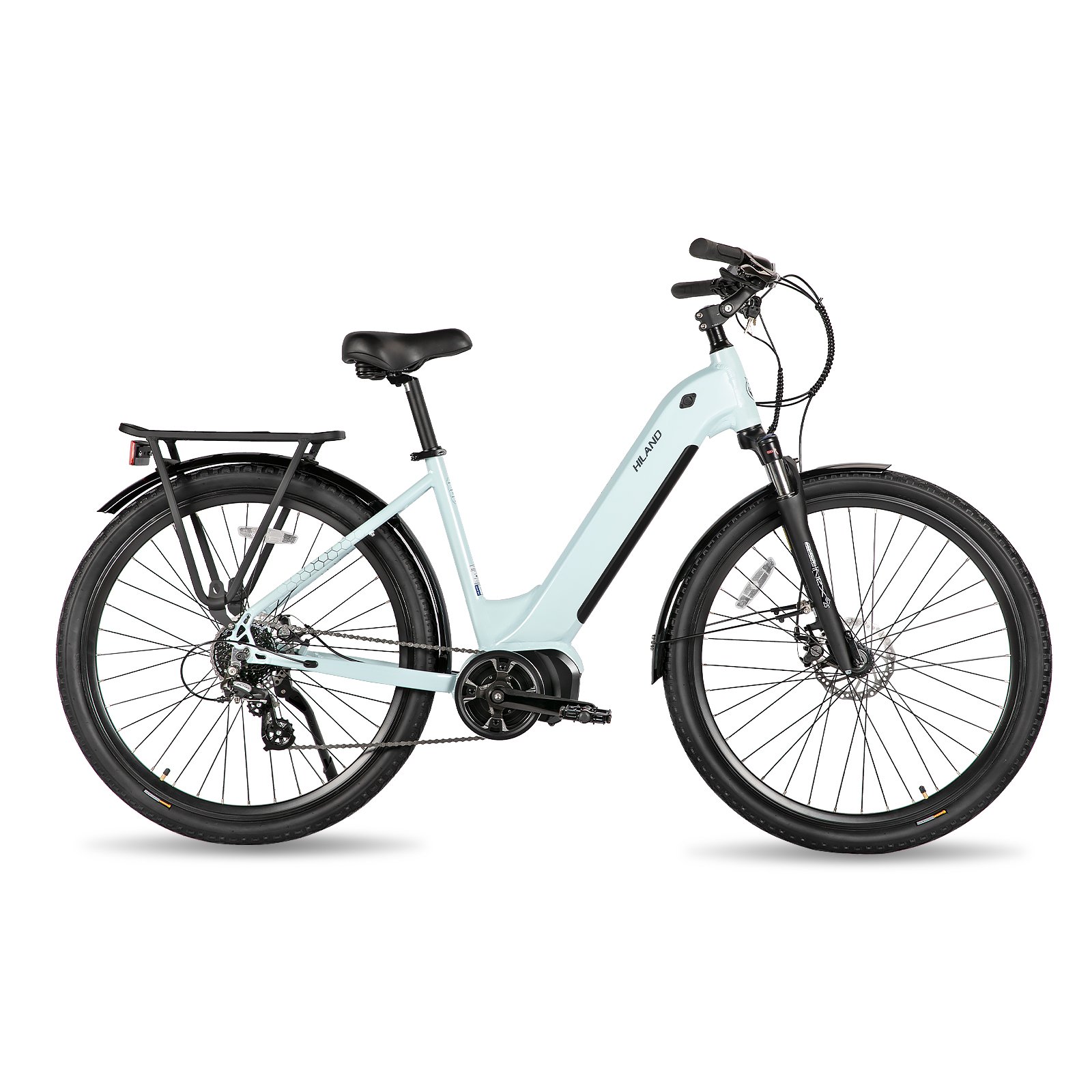 JOYKIE 700C Electric Bike 8speed Central Motor Electric City Bike with 48V 10.4Ah Lithium Battery