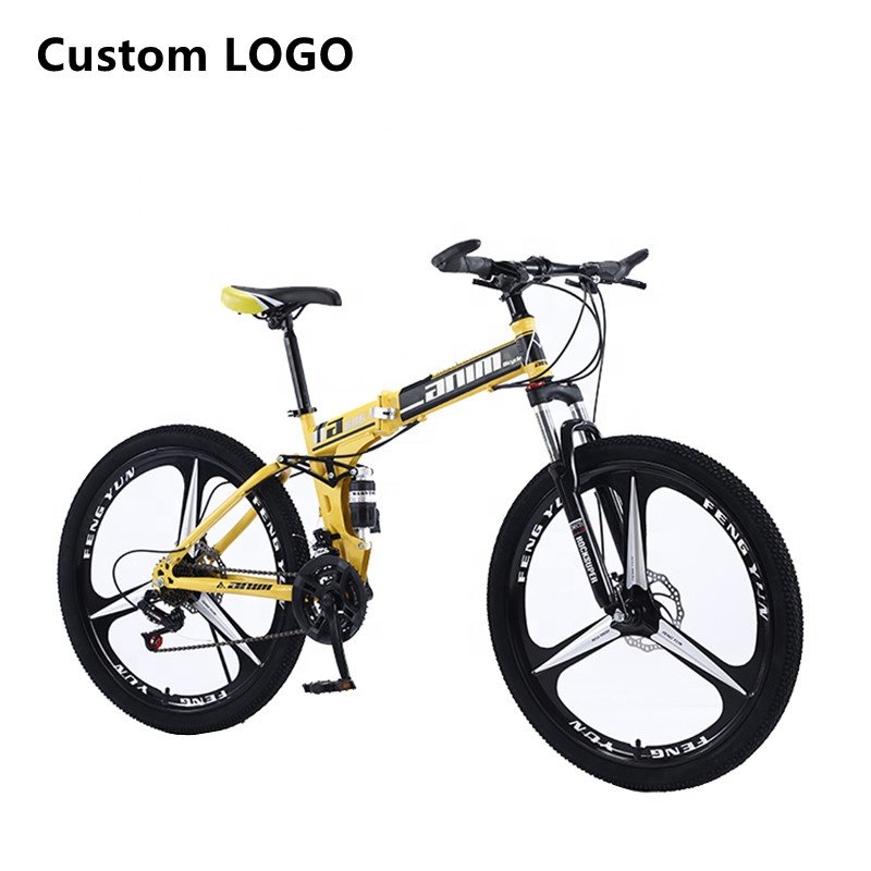 24 26 Inch 24 Speed Three Knife Wheel Full Suspension Sports Mtb Aluminum Alloy Adult Folding Bicycle Mountain Bike