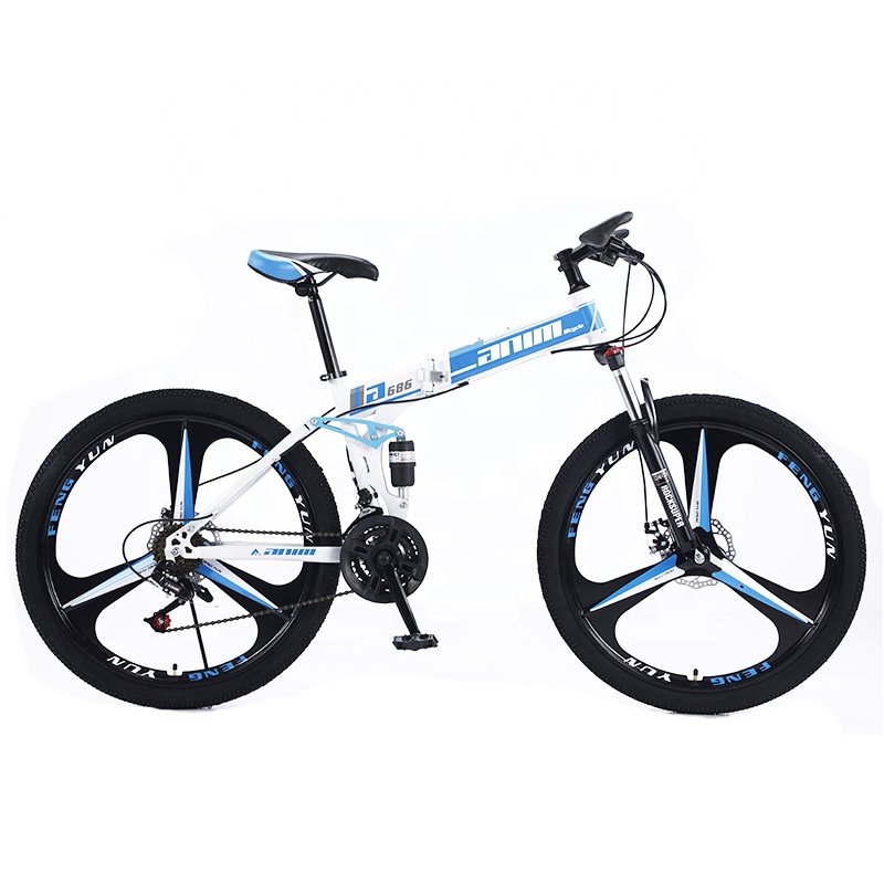 24 26 Inch 24 Speed Three Knife Wheel Full Suspension Sports Mtb Aluminum Alloy Adult Folding Bicycle Mountain Bike