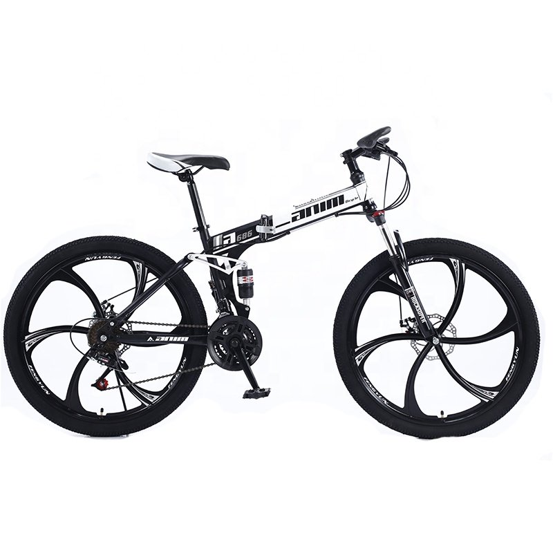 24 26 Inch 24 Speed Three Knife Wheel Full Suspension Sports Mtb Aluminum Alloy Adult Folding Bicycle Mountain Bike