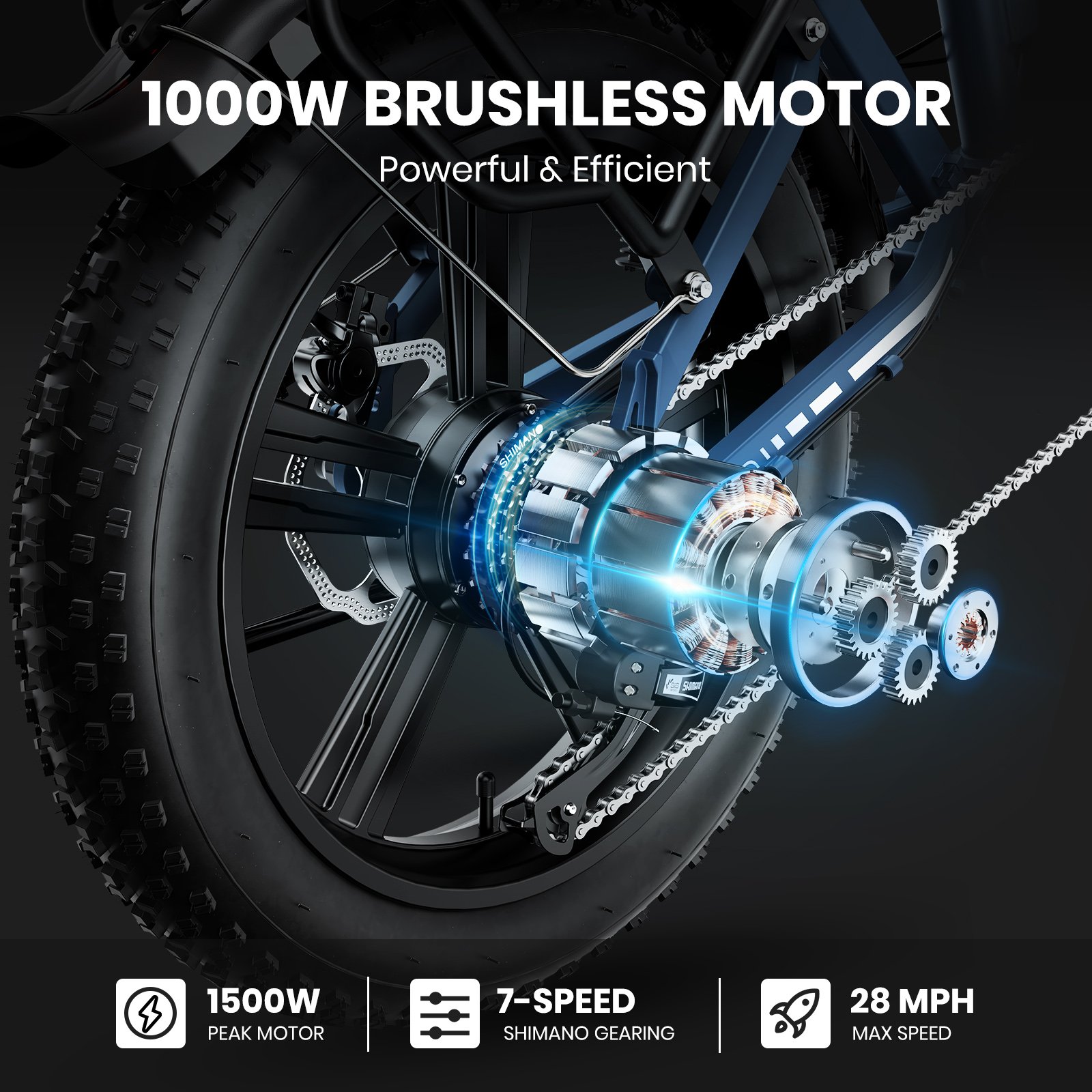 EU US Stock Fast Folding Electric Dirt Bike 750W 1000W 13Ah 48V Fat Tire Mountain City Road Bicycle Power by Lithium Battery