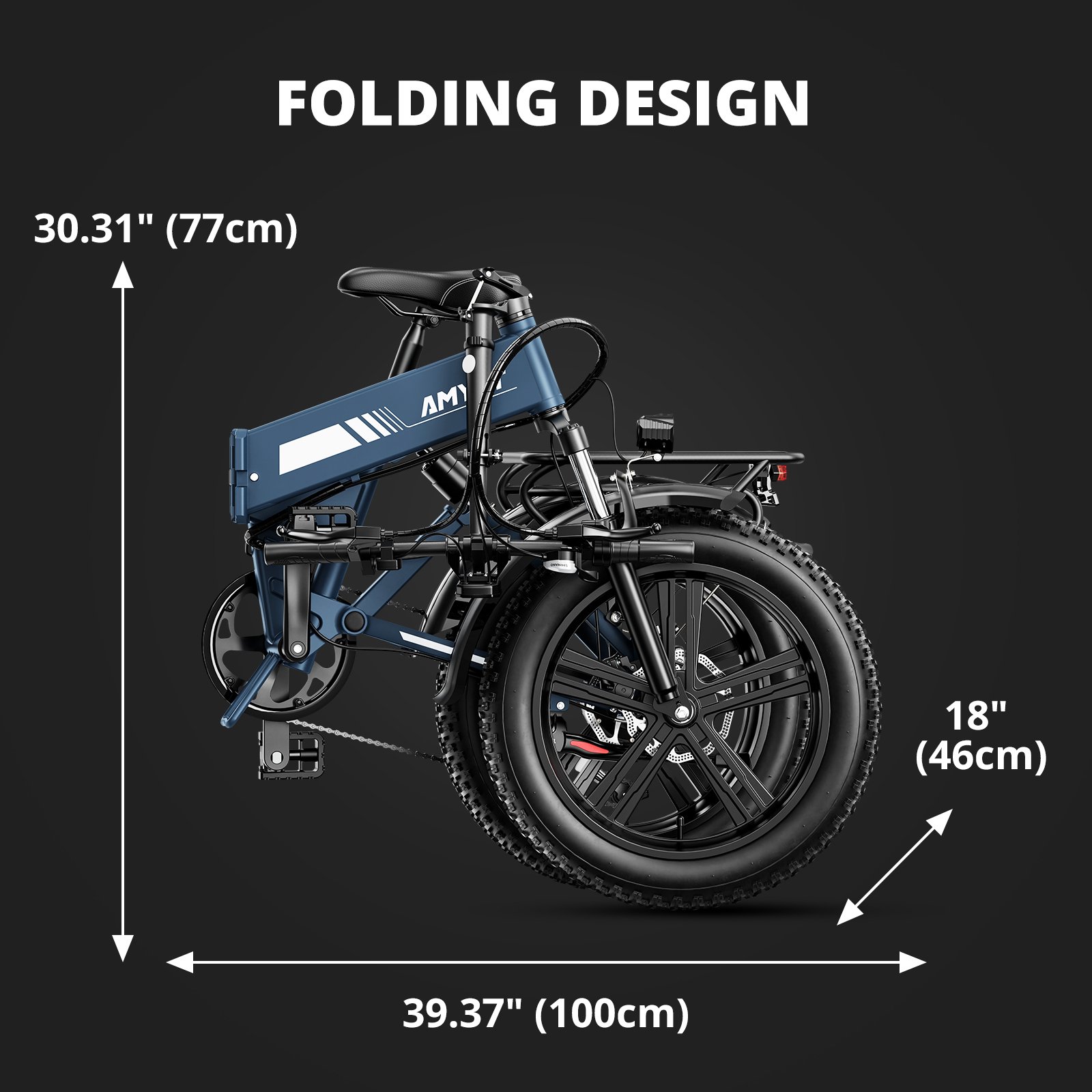 EU US Stock Fast Folding Electric Dirt Bike 750W 1000W 13Ah 48V Fat Tire Mountain City Road Bicycle Power by Lithium Battery