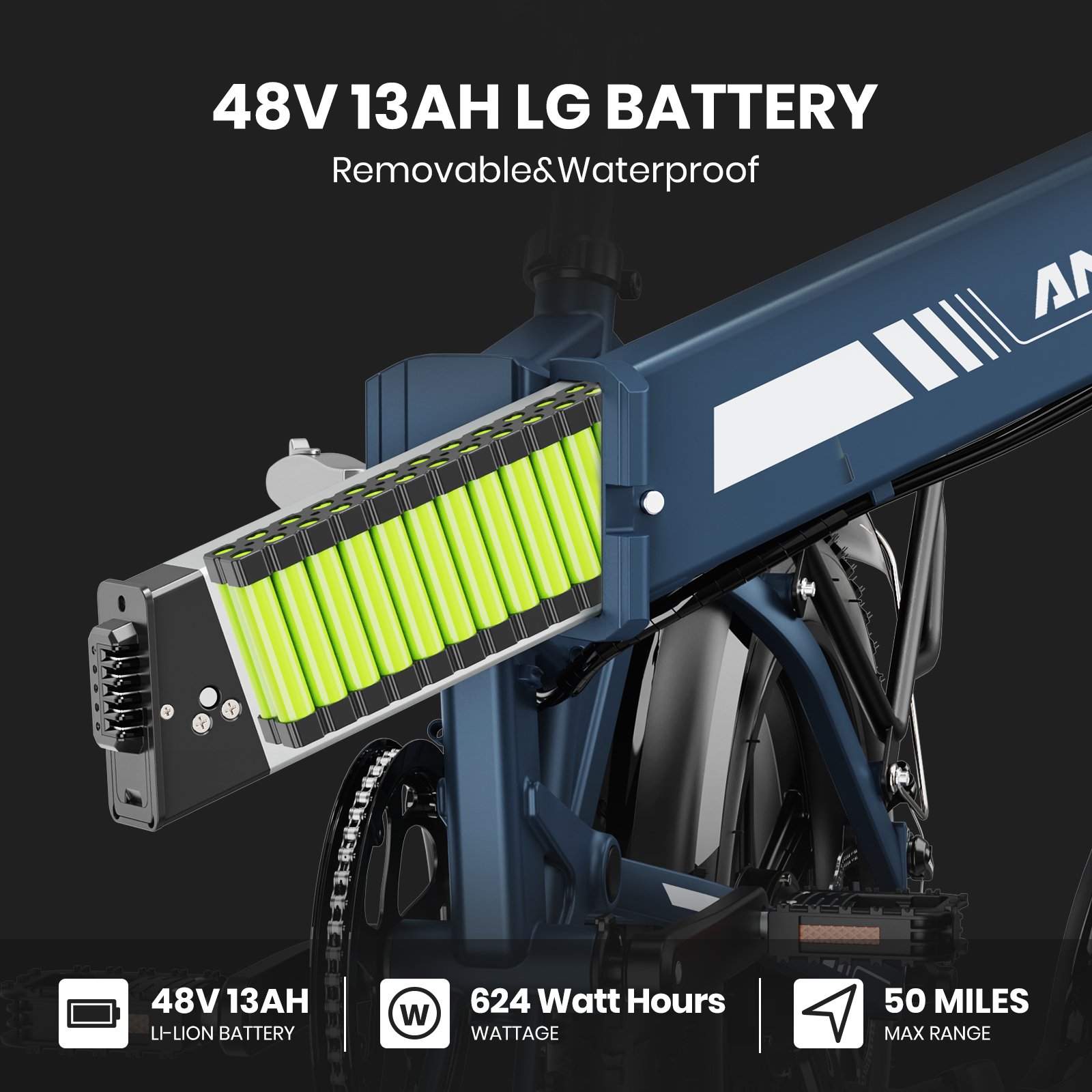 EU US Stock Fast Folding Electric Dirt Bike 750W 1000W 13Ah 48V Fat Tire Mountain City Road Bicycle Power by Lithium Battery