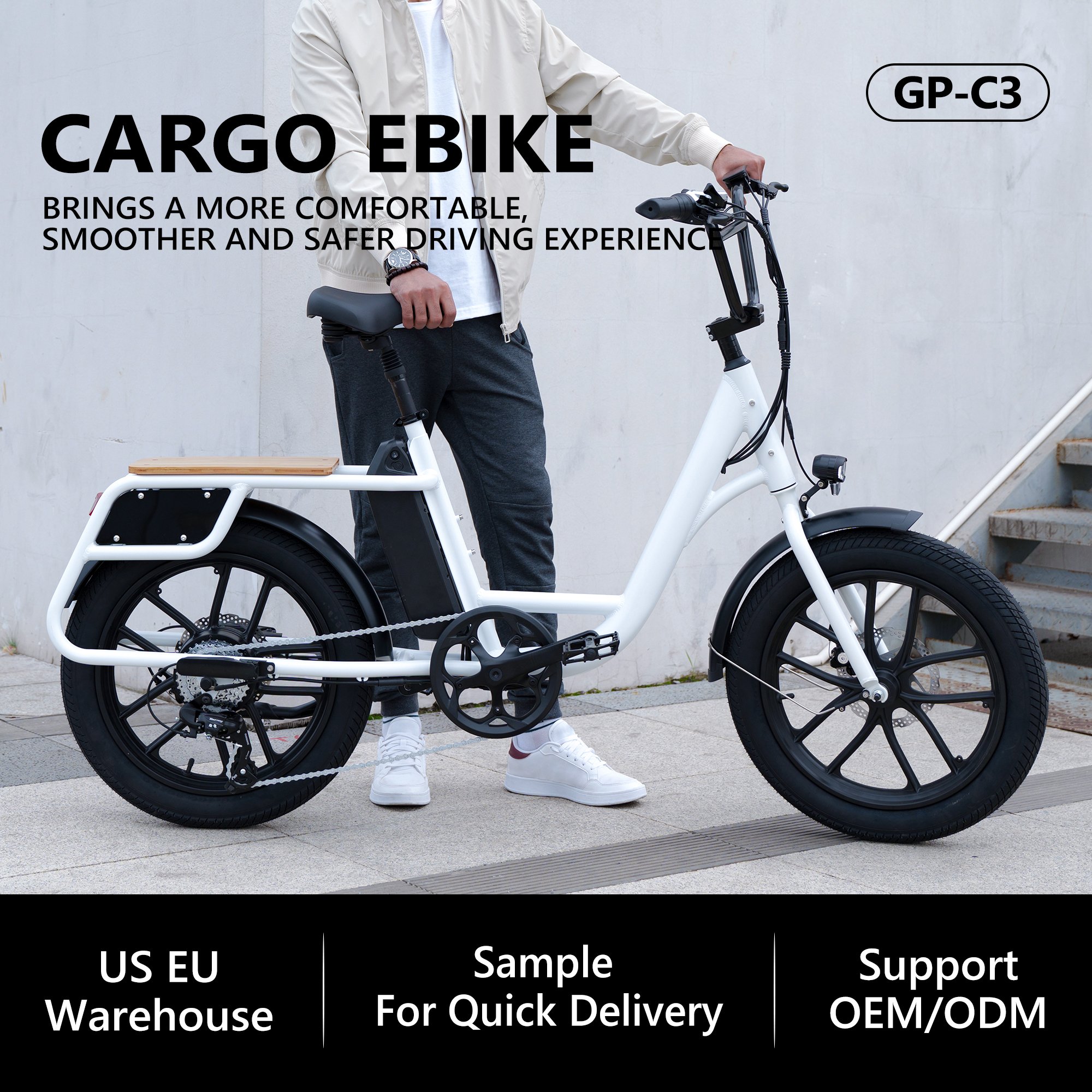 Greenpedel High Power 20'' E-bike 500w Tire Snow Electric Cargo Bicycle Ebike