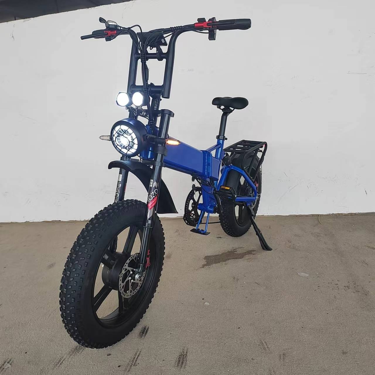 Electric Folding Bike 2000W Dual Motor 52V21Ah Hydraulic Brake Full Suspension Fat Tire 70kmh 20"x4.0 Folded Electric City Bike